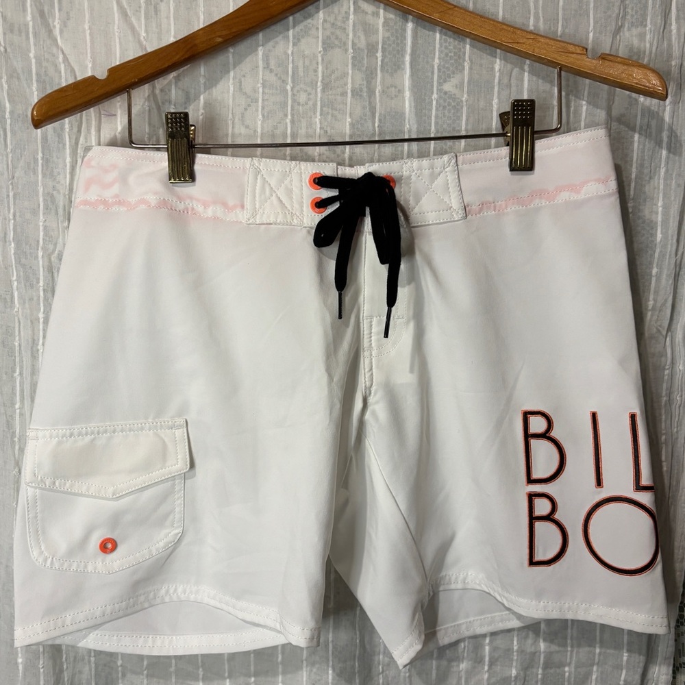 💋3 for $25 Billabong Women’s board shorts in white and coral accents